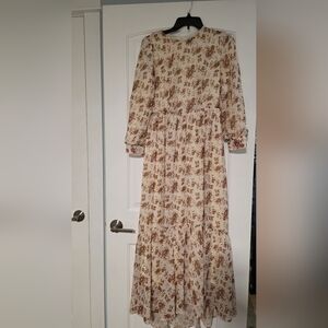 Dainty Jewells Cream and Brown Floral Maxi Dress